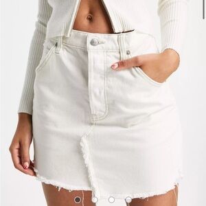 Free People Brea Cut Off Denim Skirt